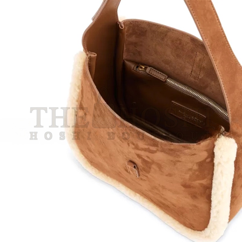 Y51 LE 5 À 7 SHEARLING-TRIM LEATHER SHOULDER BAG 7139381QSIW2281 (23*22*8.5cm) Master Quality